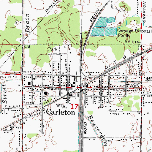 Topographic Map of Church of God, MI