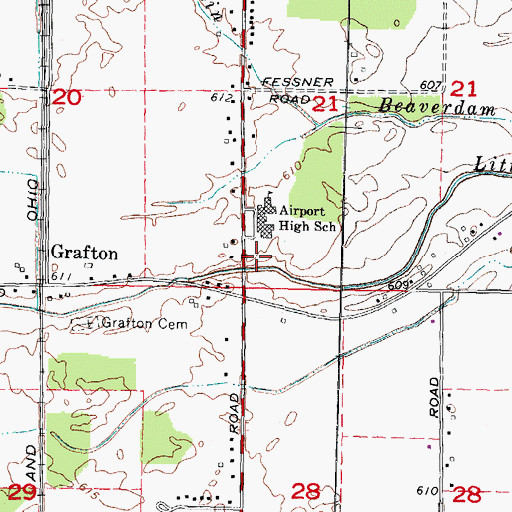 Topographic Map of Edith M Wagar Middle School, MI