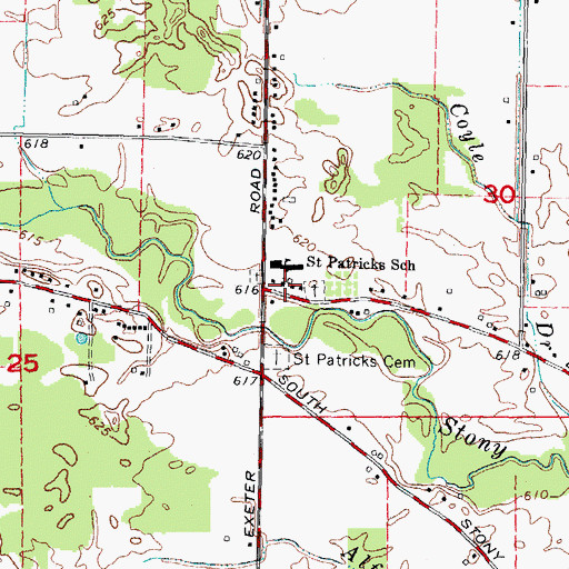 Topographic Map of Saint Patrick's Church, MI