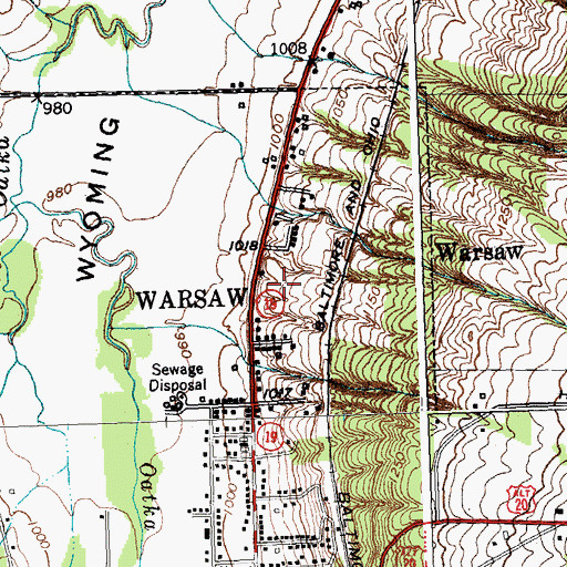 Topographic Map of Wyoming County Community Health System, NY