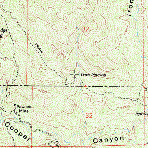 Topographic Map of Iron Spring, CA