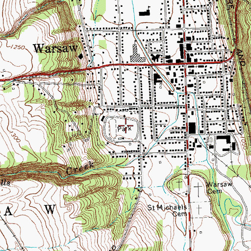 Topographic Map of Village Park, NY
