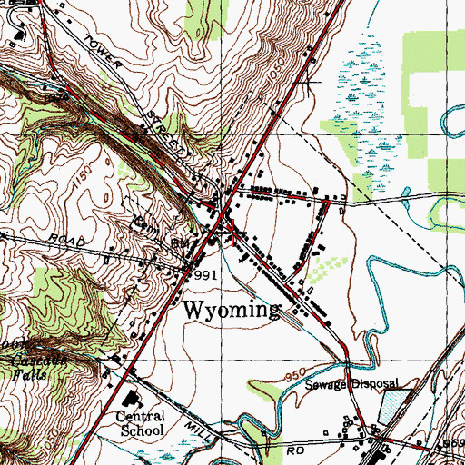 Topographic Map of Wyoming United Methodist Church, NY