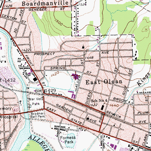 Topographic Map of East View Elementary School, NY