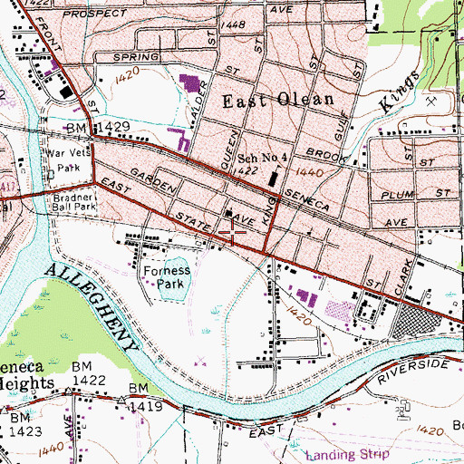 Topographic Map of Bethel Baptist Church, NY