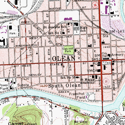 Topographic Map of Central Baptist Church, NY