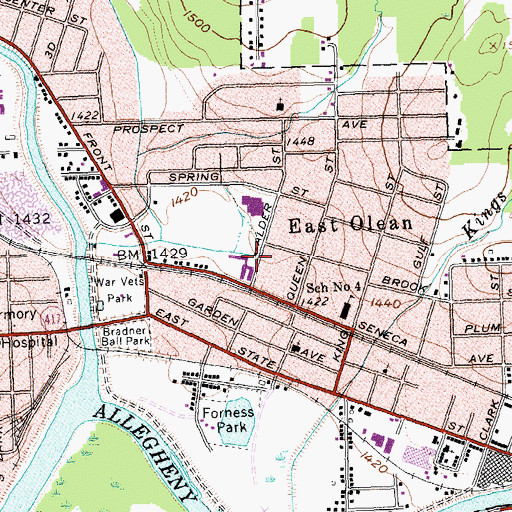 Topographic Map of Sacred Temple, NY