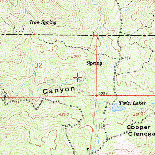 Topographic Map of Iron Spring Canyon, CA
