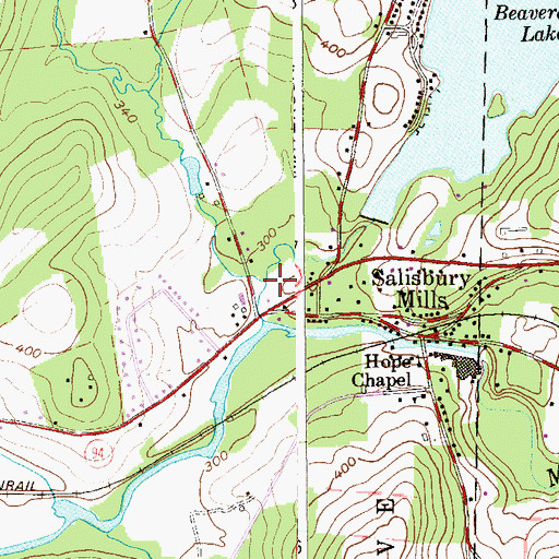Topographic Map of Station Road Square Shopping Center, NY