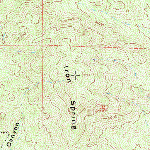 Topographic Map of Iron Spring Mountain, CA