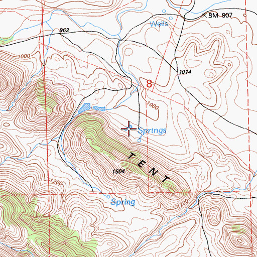 Topographic Map of Iron Spring Ranch, CA