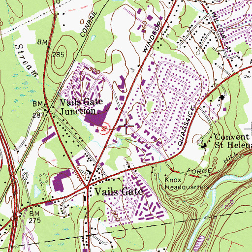 Topographic Map of New Windsor Mall Shopping Center, NY