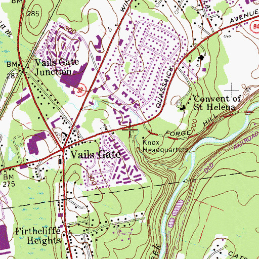 Topographic Map of Forge Plaza Shopping Center, NY