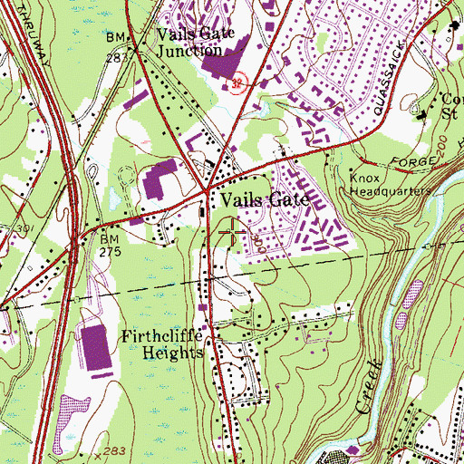 Topographic Map of Hannaford Plaza Shopping Center, NY