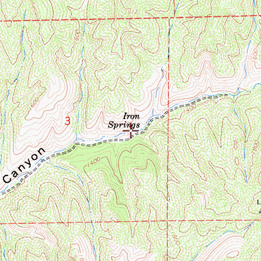 Topographic Map of Iron Springs, CA