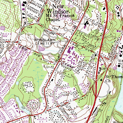 Topographic Map of Curtis E Remfry Little League Complex, NY