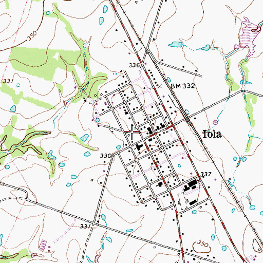 Topographic Map of City of Iola, TX