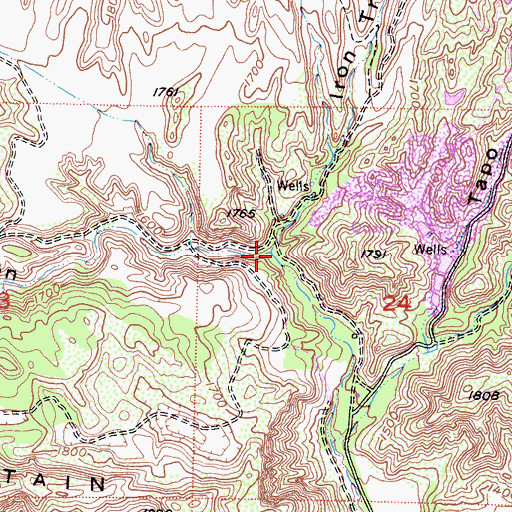 Topographic Map of Iron Trough Canyon, CA
