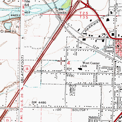 Topographic Map of West Side Ditch, ID