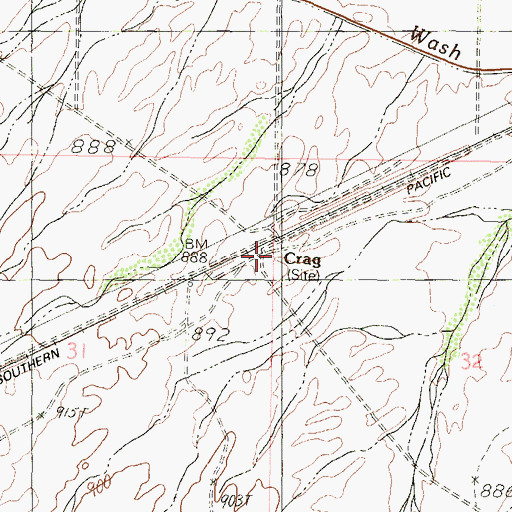 Topographic Map of Crag, AZ