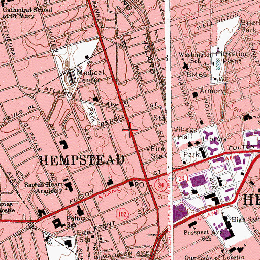 Topographic Map of Calderone Theater (historical), NY