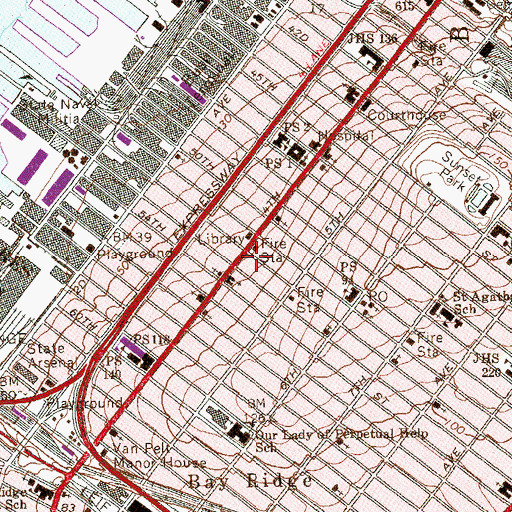 Topographic Map of Alahambra Church, NY