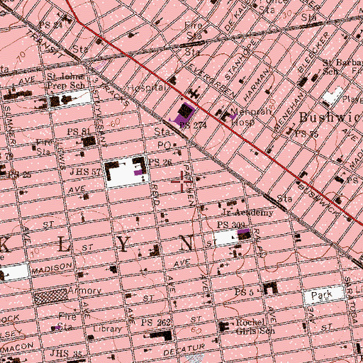 Topographic Map of Saint John's Bread And Life Center, NY