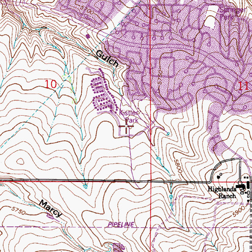 Topographic Map of Bear Canyon Elementary School, CO