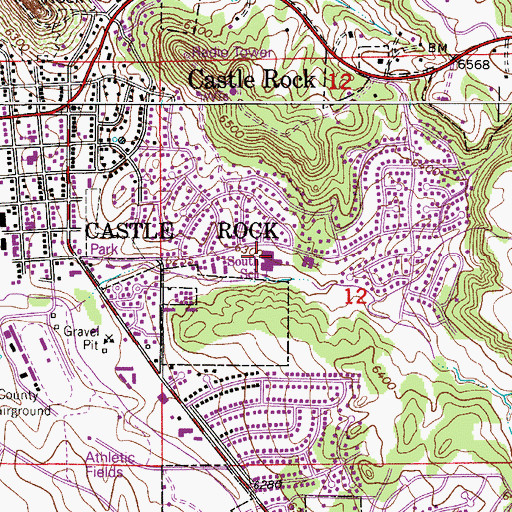 Topographic Map of South Ridge Elementary School, CO