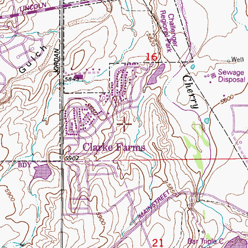 Topographic Map of Cherokee Trail Elementary School, CO