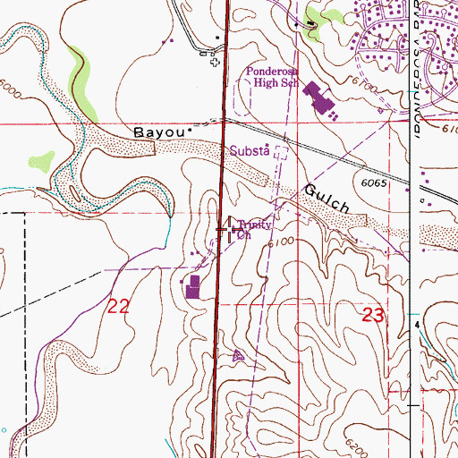 Topographic Map of Trinity Lutheran School, CO