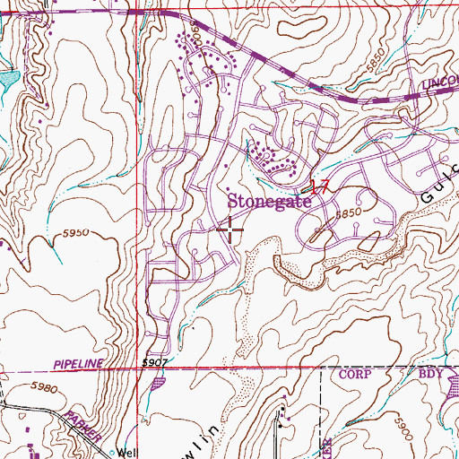 Topographic Map of Pine Grove Elementary School, CO