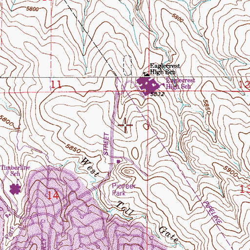 Topographic Map of Thunder Ridge Middle School, CO