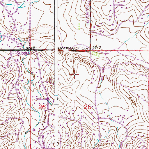 Topographic Map of Grandview High School, CO