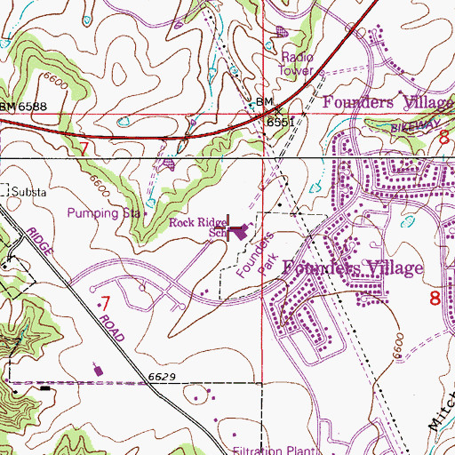 Topographic Map of Rock Ridge Elementary School, CO