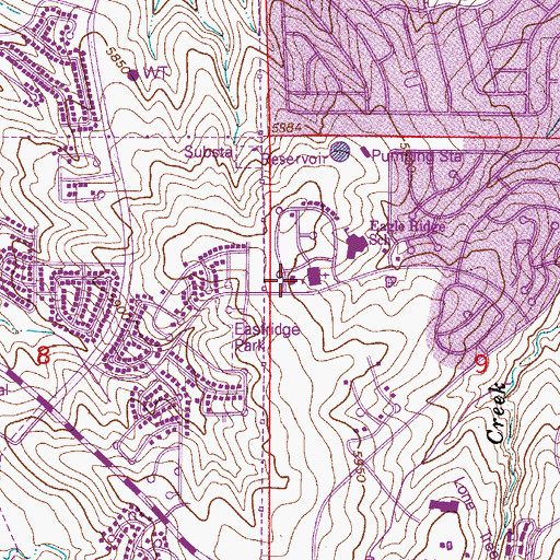 Topographic Map of Montessori School at Lone Tree, CO