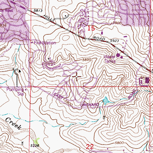 Topographic Map of Rolling Hills Elementary School, CO