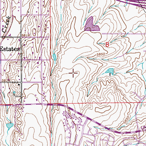 Topographic Map of Chaparral High School, CO
