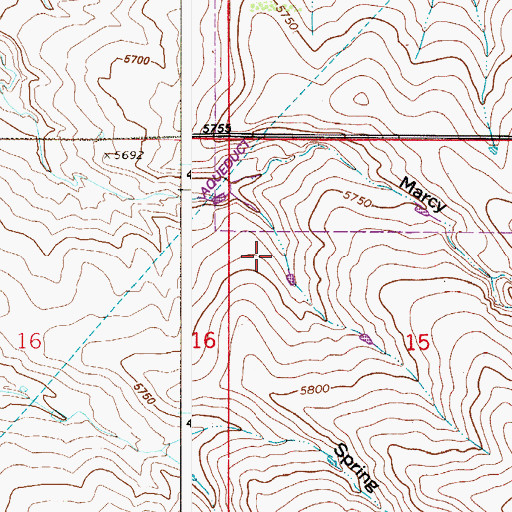 Topographic Map of Saddle Ranch Elementary School, CO