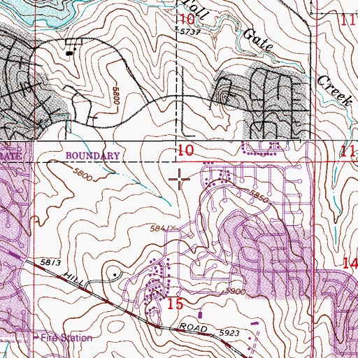 Topographic Map of Peakview Elementary School, CO