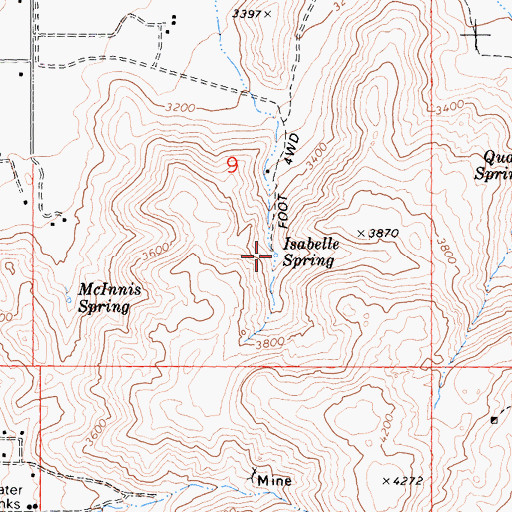 Topographic Map of Isabelle Spring, CA