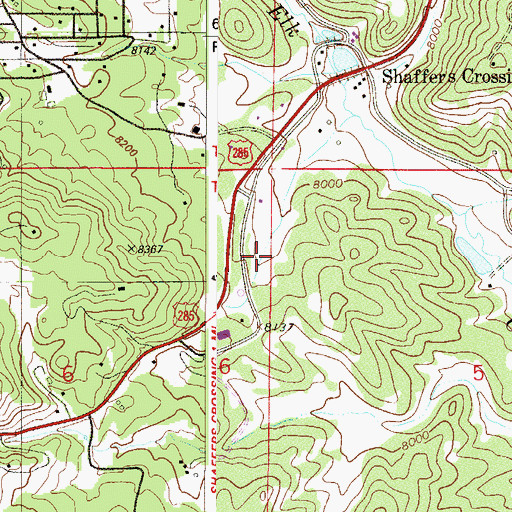 Topographic Map of Elk Creek Elementary School, CO