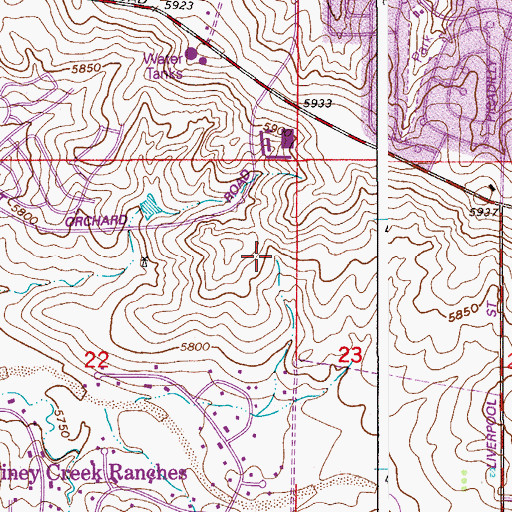Topographic Map of Falcon Creek Middle School, CO