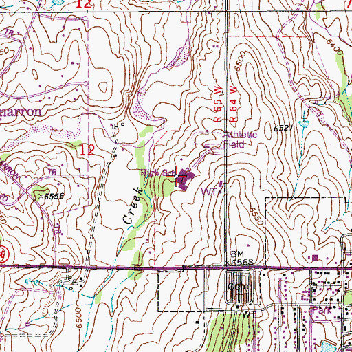 Topographic Map of Elizabeth Middle School, CO