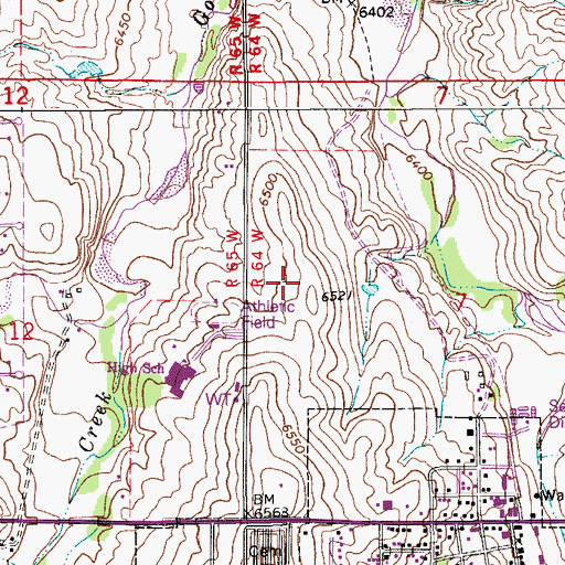 Topographic Map of Elizabeth High School, CO