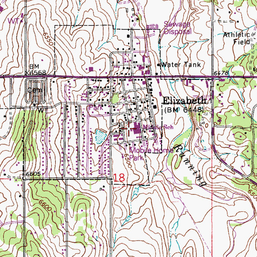 Topographic Map of Frontier High School, CO