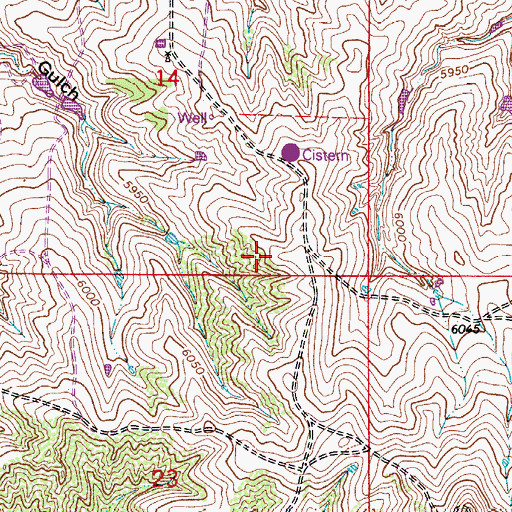 Topographic Map of Mountain Vista High School, CO