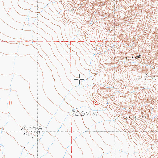 Topographic Map of Isham Canyon, CA
