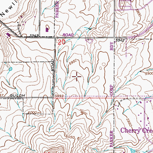 Topographic Map of Prairie Crossing Elementary School, CO