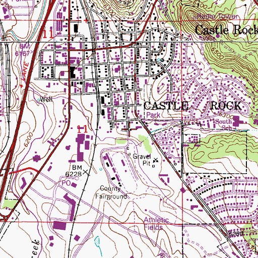 Topographic Map of Montessori School of Castle Rock, CO